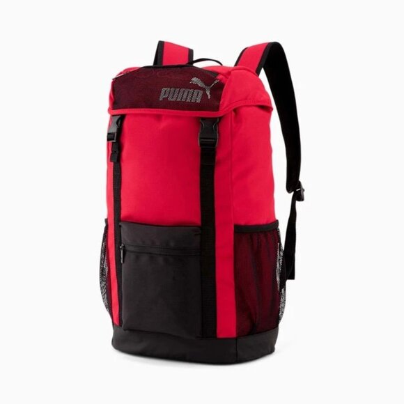 New PUMA Flap Top Backpack in Red - Picture 1 of 3
